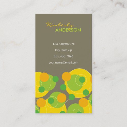fatfatin Retro Citrus Dots Groovy Fun Profile Card Business Cards