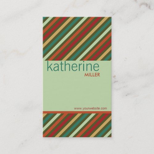 fatfatin Retro Stripes Pattern Profile Card Business Card Templates