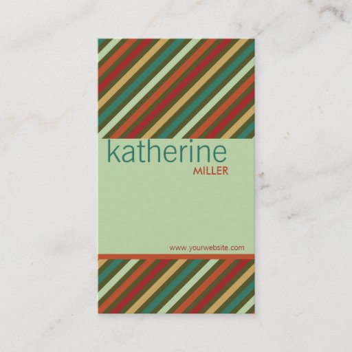 Customizable fatfatin Retro Stripes Pattern Profile Card Business Card Templates