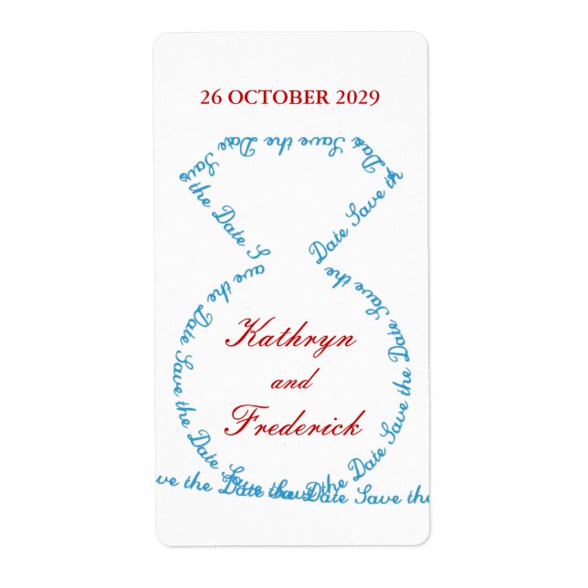 fatfatin Tiff Diamond Ring Save The Date Labels (Front)