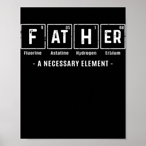 Father A Necessary Element Dad Fathers Day  Poster