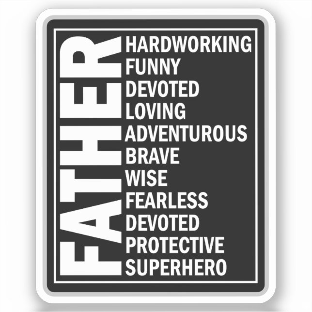 Father Adjective Fathers Day Cool Dad Definition Sticker (Front)