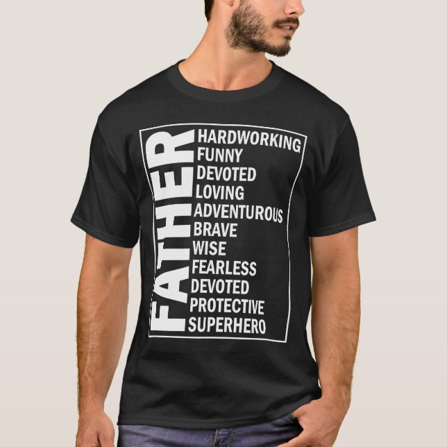 Father Adjective Fathers Day Cool Dad Definition T-Shirt (Front)