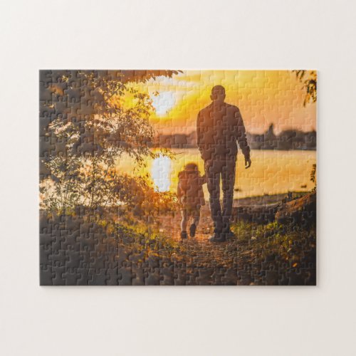 Father and child happy Fathers Day _ Dad photo Jigsaw Puzzle