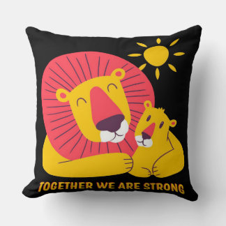Father and Child Lion | Best Dad ever gift Throw Pillow