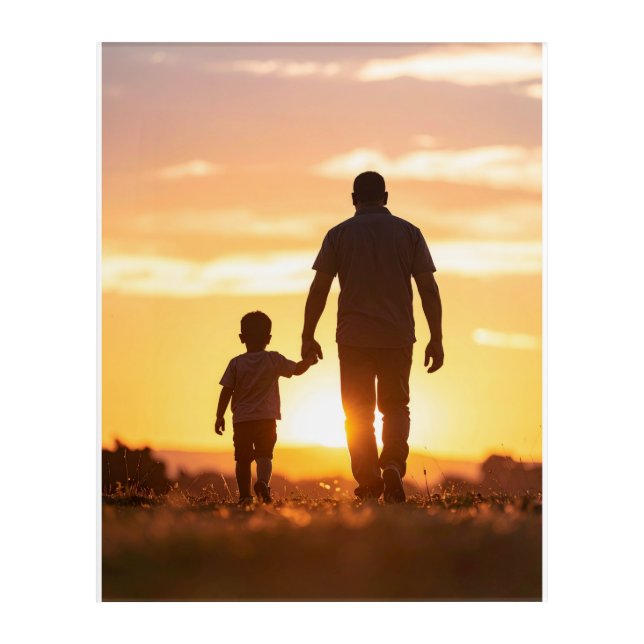 Father and Child Sunset Wall Art (Front)