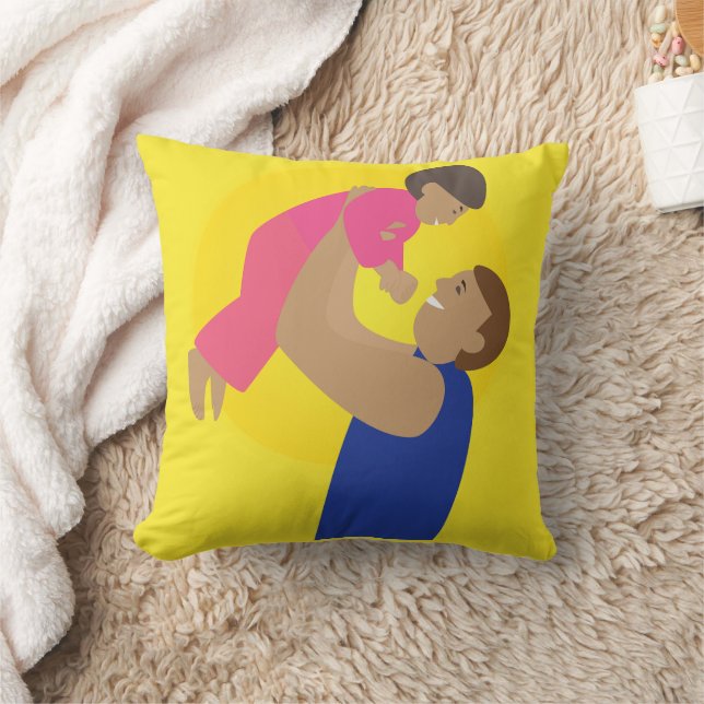 Father and Child Throw Pillow (Blanket)