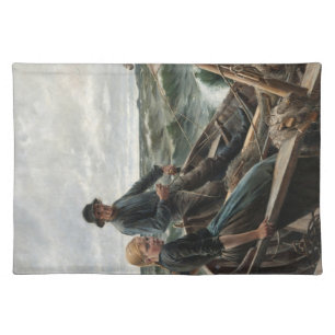 Father and Daughter at Sea (by Albert Edelfelt) Cloth Placemat