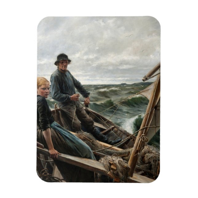 Father and Daughter at Sea (by Albert Edelfelt) Magnet (Vertical)