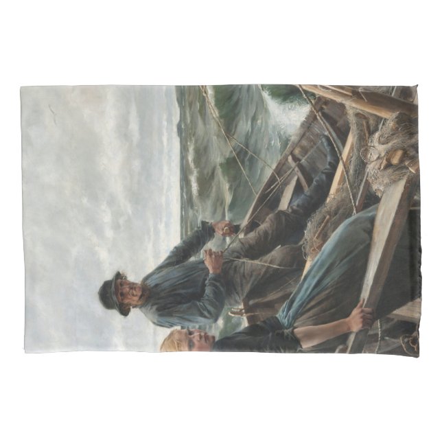 Father and Daughter at Sea (by Albert Edelfelt) Pillow Case (Front-Left)