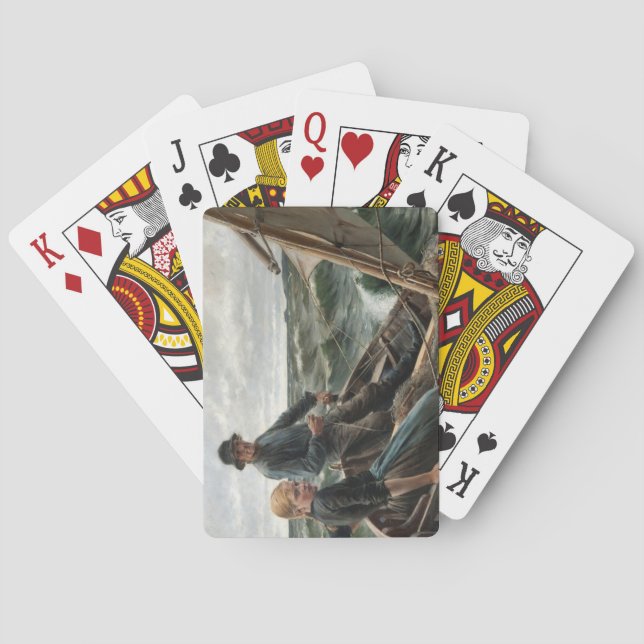Father and Daughter at Sea (by Albert Edelfelt) Poker Cards (Back)