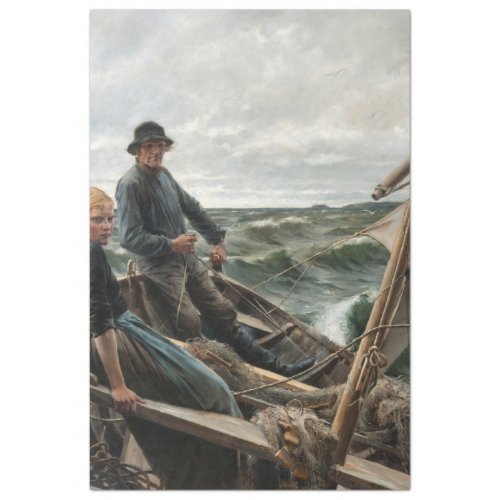 Father and Daughter at Sea by Albert Edelfelt Tissue Paper