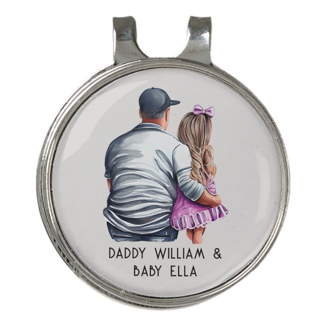 Father and Daughter Bond (12) Golf Hat Clip (Front)