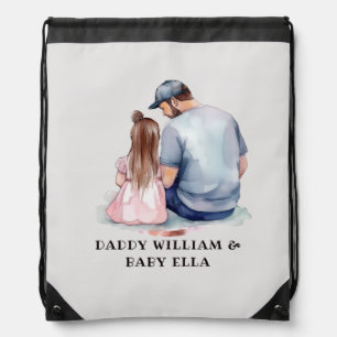 Father and Daughter Bond (7) Drawstring Bag