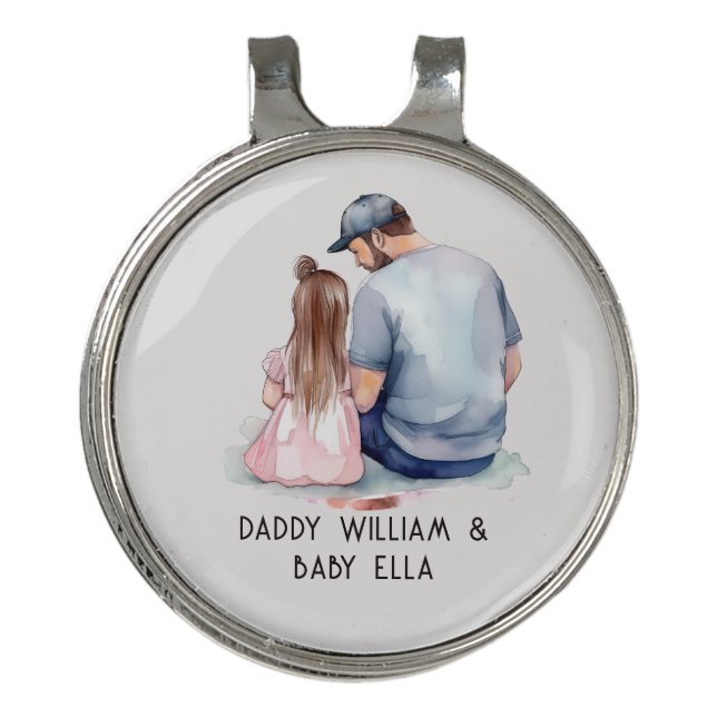 Father and Daughter Bond (7) Golf Hat Clip (Front)