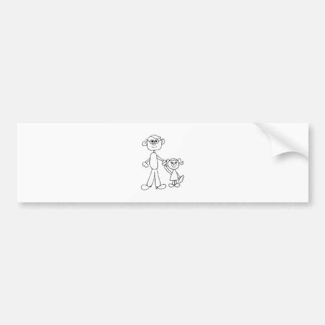 Father and Daughter Bumper Sticker (Front)