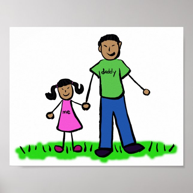 Father and Daughter Custom Family Character Poster (Front)