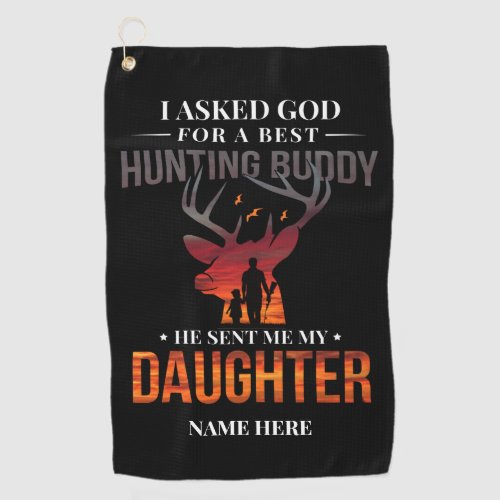 Father and Daughter Dad Birthday Golf Towel