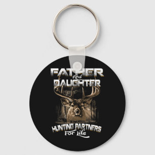 Father And Daughter Hunting Partners For Life Deer Keychain