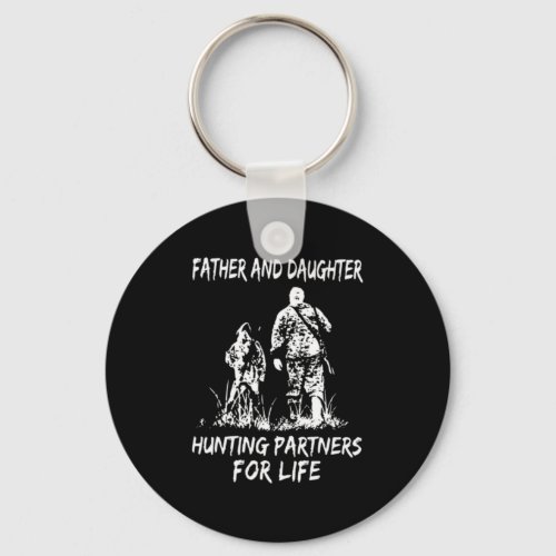 Father and daughter hunting partners for life keychain