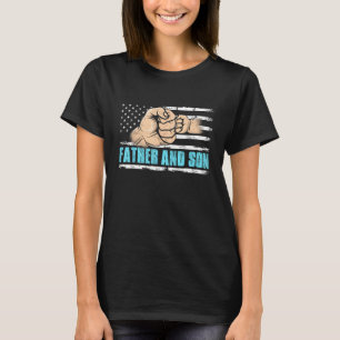 Father And Son American Flag Matching Fathers Day  T-Shirt