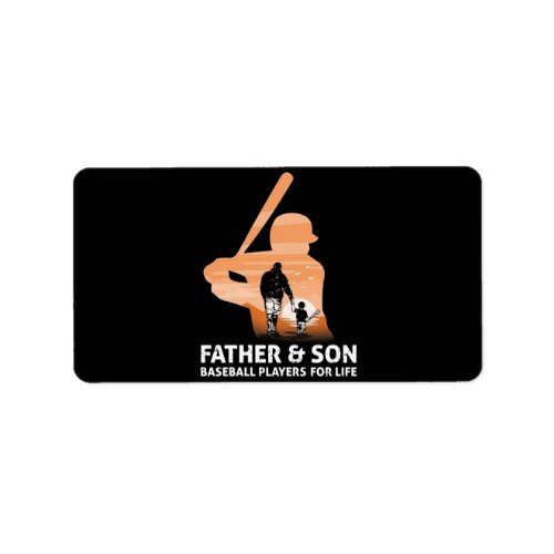 Father And Son  Baseball Players For Life Label