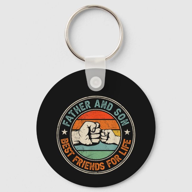 Father And Son Best Friends For Life  Keychain (Front)