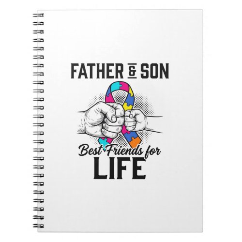 Father and Son Best Friends for Life Puzzle Ribbon Notebook