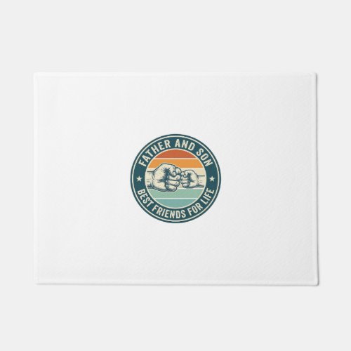 Father and Son Best Friends Vintage Fist Bump Shir Doormat