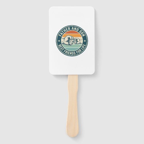Father and Son Best Friends Vintage Fist Bump Shir Hand Fan