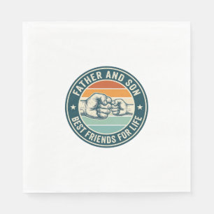 Father and Son Best Friends Vintage Fist Bump Shir Napkins