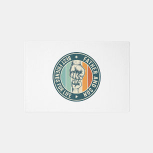 Father and Son Best Friends Vintage Fist Bump Shir Rug