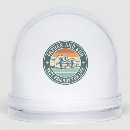 Father and Son Best Friends Vintage Fist Bump Shir Snow Globe