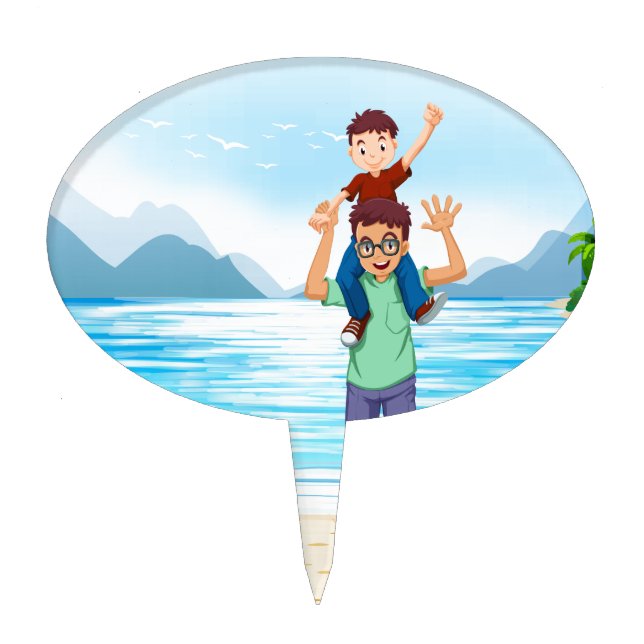 Father and son cake topper (Front)