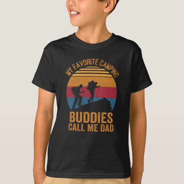 father and son camping t shirt (Front)