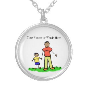 Father and Son Customized Jewelry Art Necklace