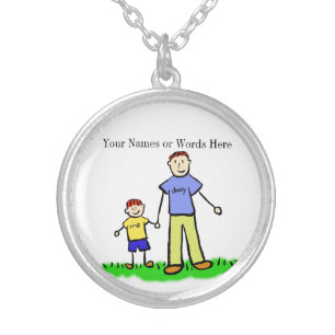 Father and Son Customized Jewelry Art Necklace