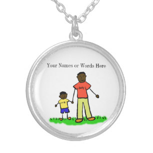 Father and Son Customized Jewelry Art Necklace