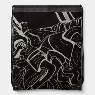 Father and Son Drawstring Backpack