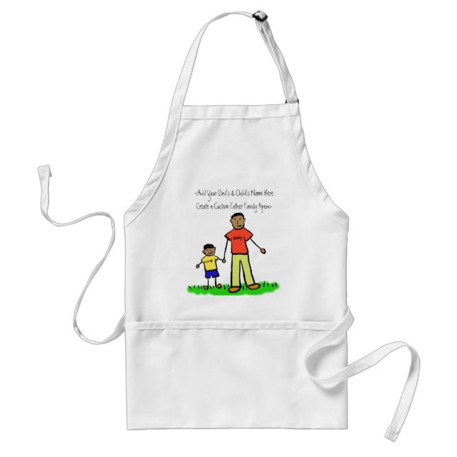 Father and Son Family Character Custom Art Apron (Front)