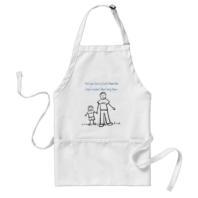 Father and Son Family Character Custom Art Apron (Front)