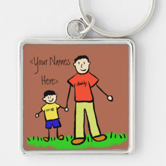 Father and Son Family Characters Custom Keychains