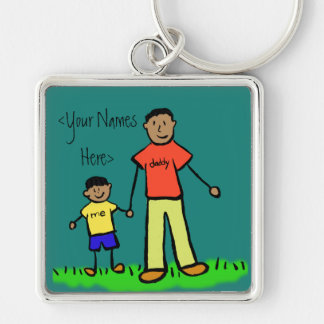 Father and Son Family Characters Custom Keychains