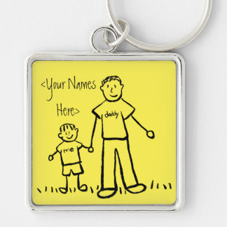 Father and Son Family Characters Custom Keychains