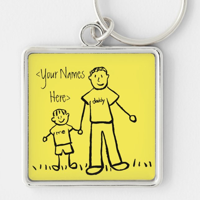Father and Son Family Characters Custom Keychains (Front)