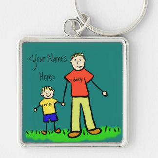 Father and Son Family Characters Custom Keychains
