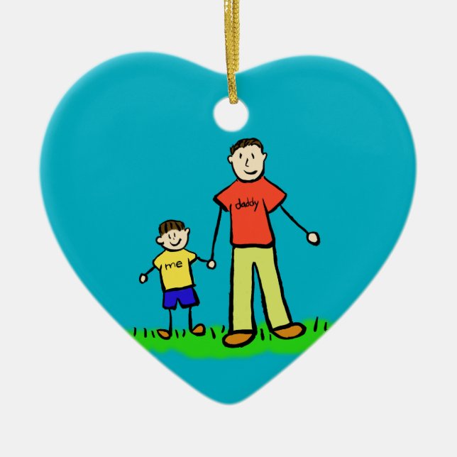 Father and Son Family Characters Custom Ornaments (Front)