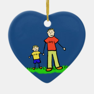 Father and Son Family Characters Custom Ornaments