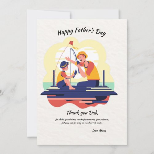 Father and Son Fishing Fathers Day Card