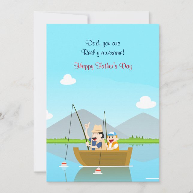 Father and Son Fishing Father's Day Card (Front)